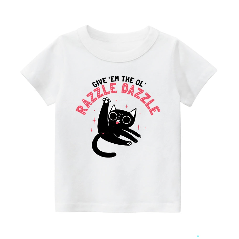 Cat Vintage Kids Cotton T-shirt