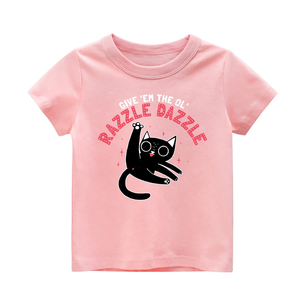 Cat Vintage Kids Cotton T-shirt