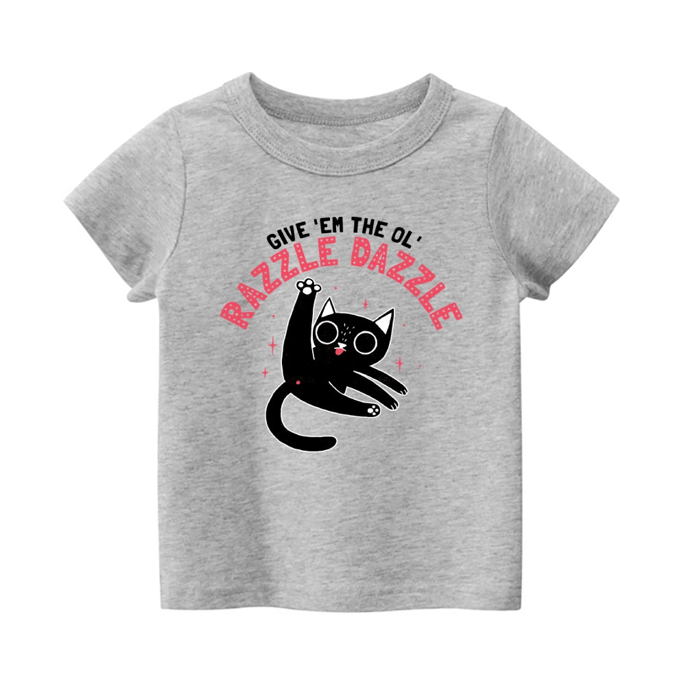 Cat Vintage Kids Cotton T-shirt