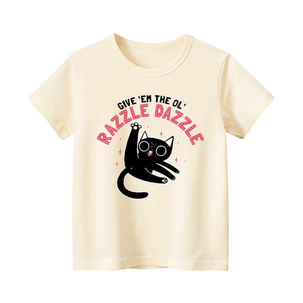 Cat Vintage Kids Cotton T-shirt