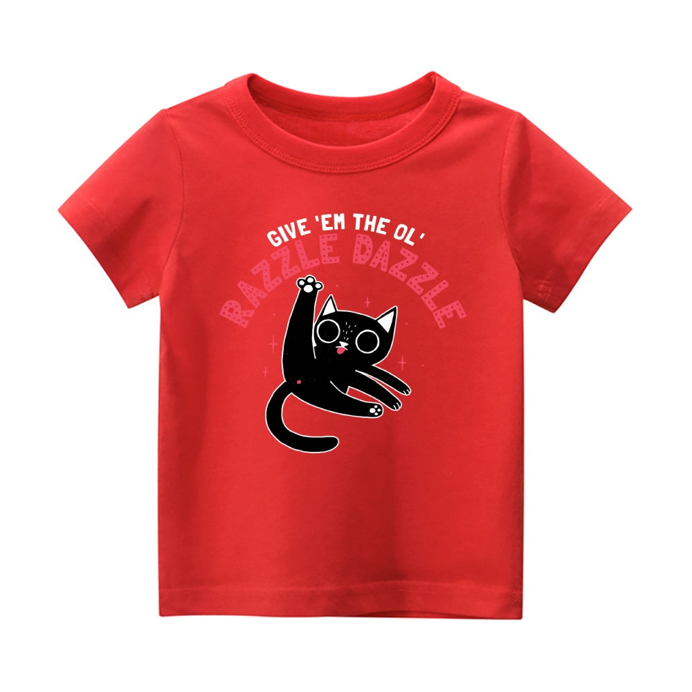 Cat Vintage Kids Cotton T-shirt