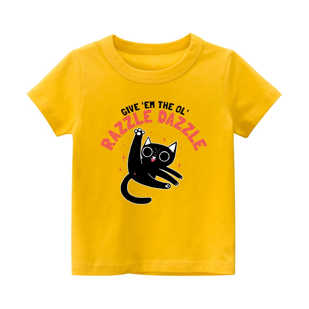 Cat Vintage Kids Cotton T-shirt