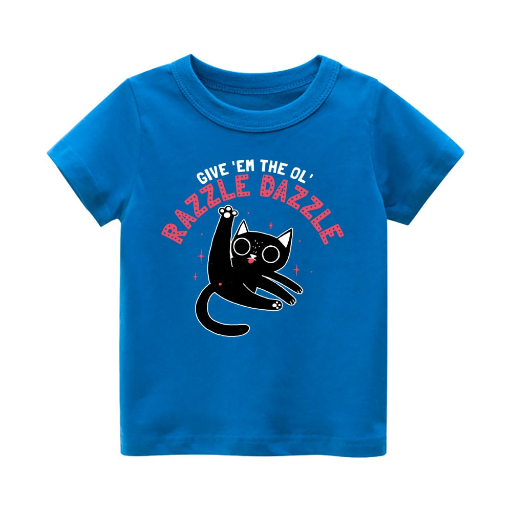 Cat Vintage Kids Cotton T-shirt