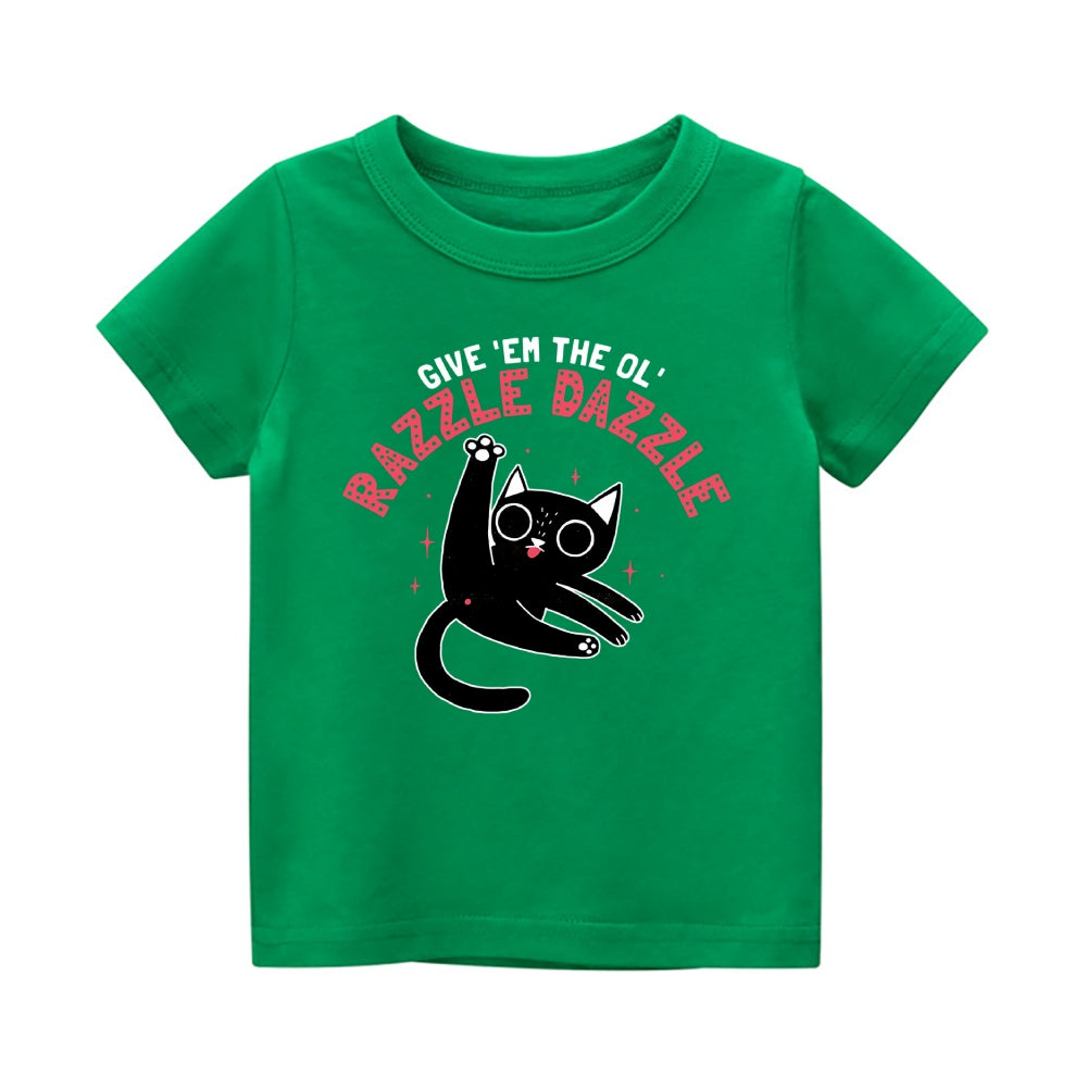 Cat Vintage Kids Cotton T-shirt