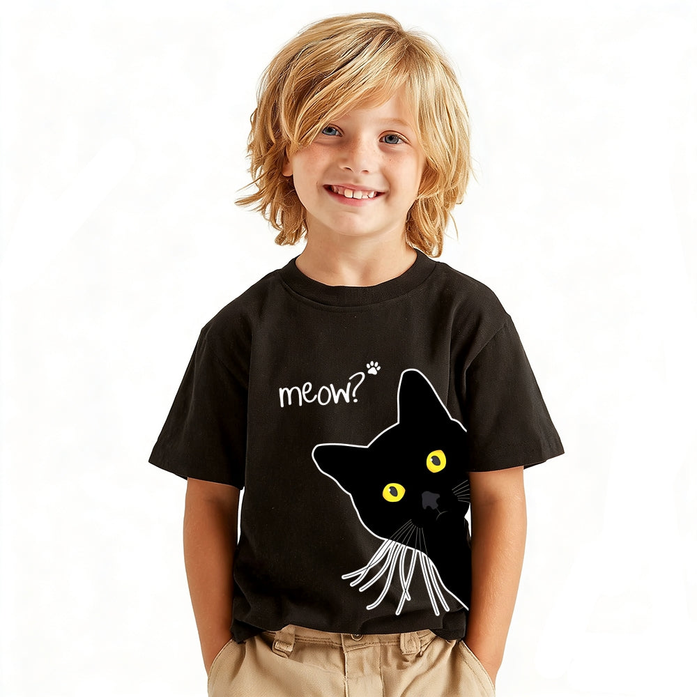 Cat Vintage Kids Cotton T-shirt