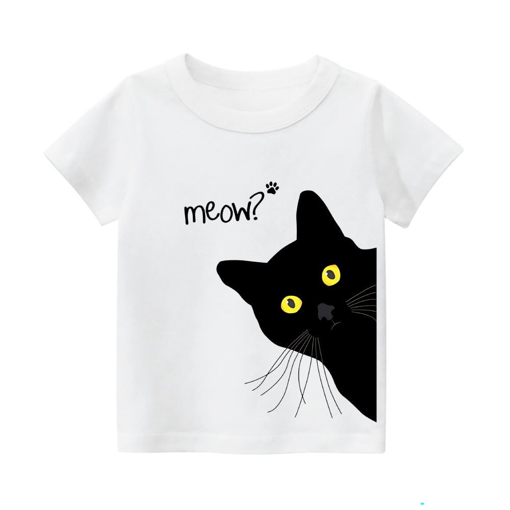 Cat Vintage Kids Cotton T-shirt