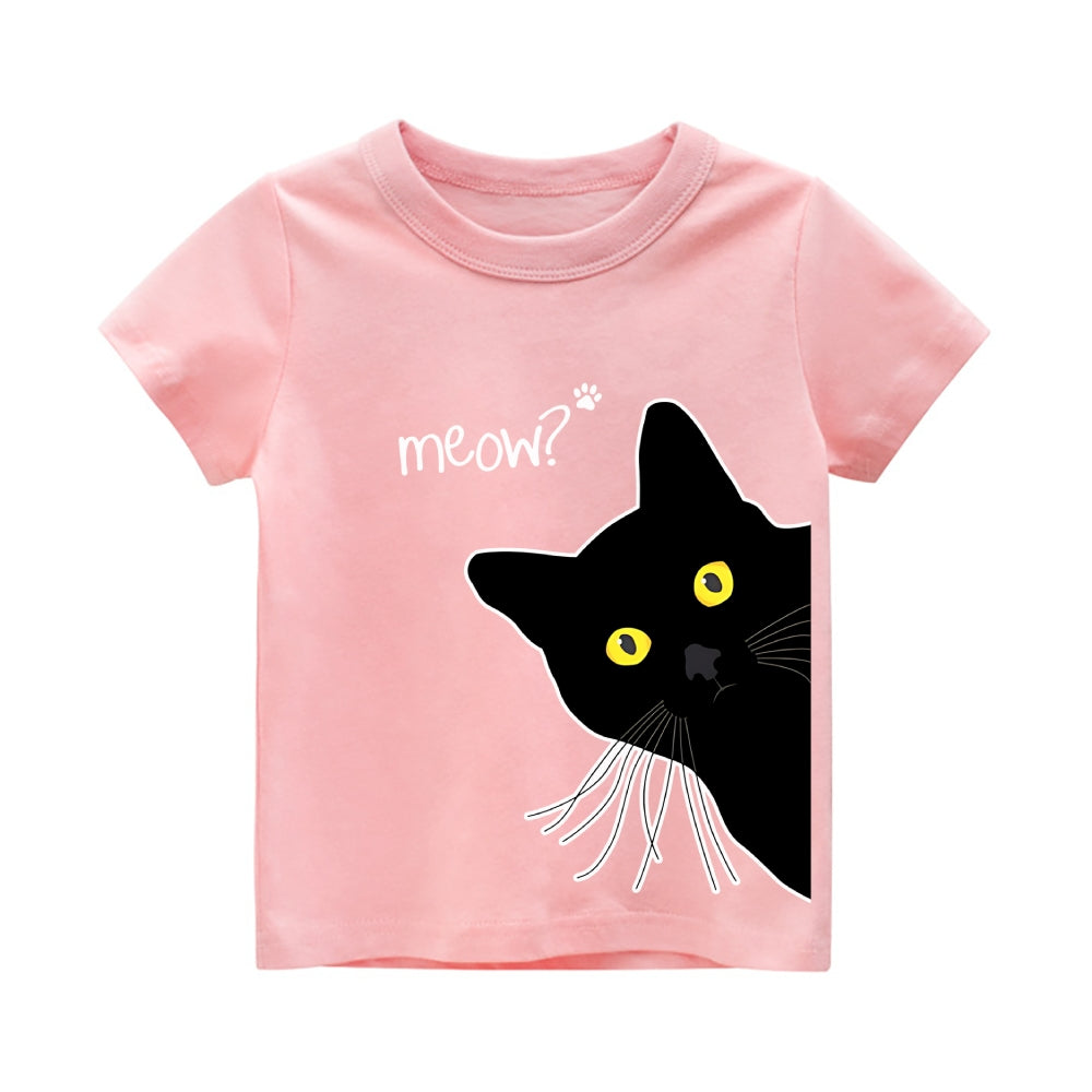 Cat Vintage Kids Cotton T-shirt