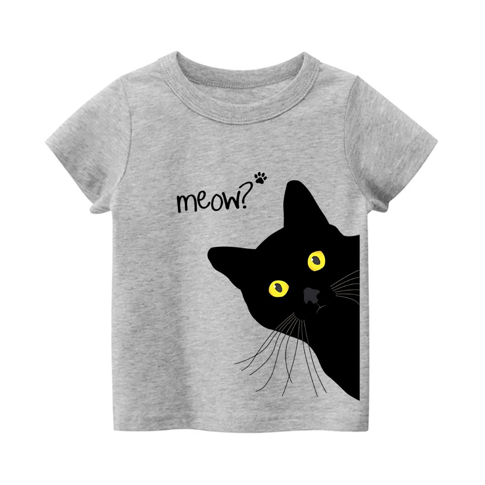Cat Vintage Kids Cotton T-shirt