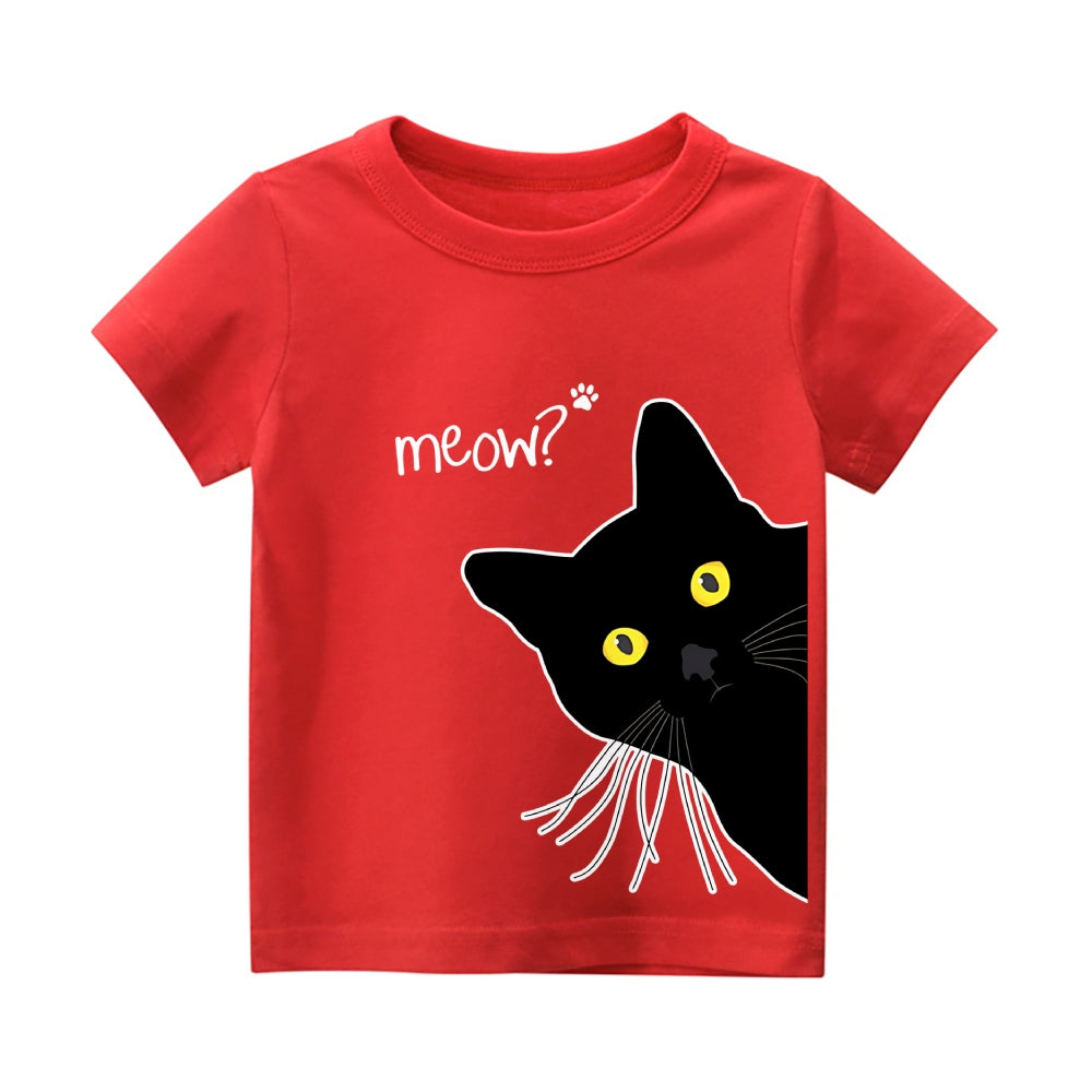Cat Vintage Kids Cotton T-shirt