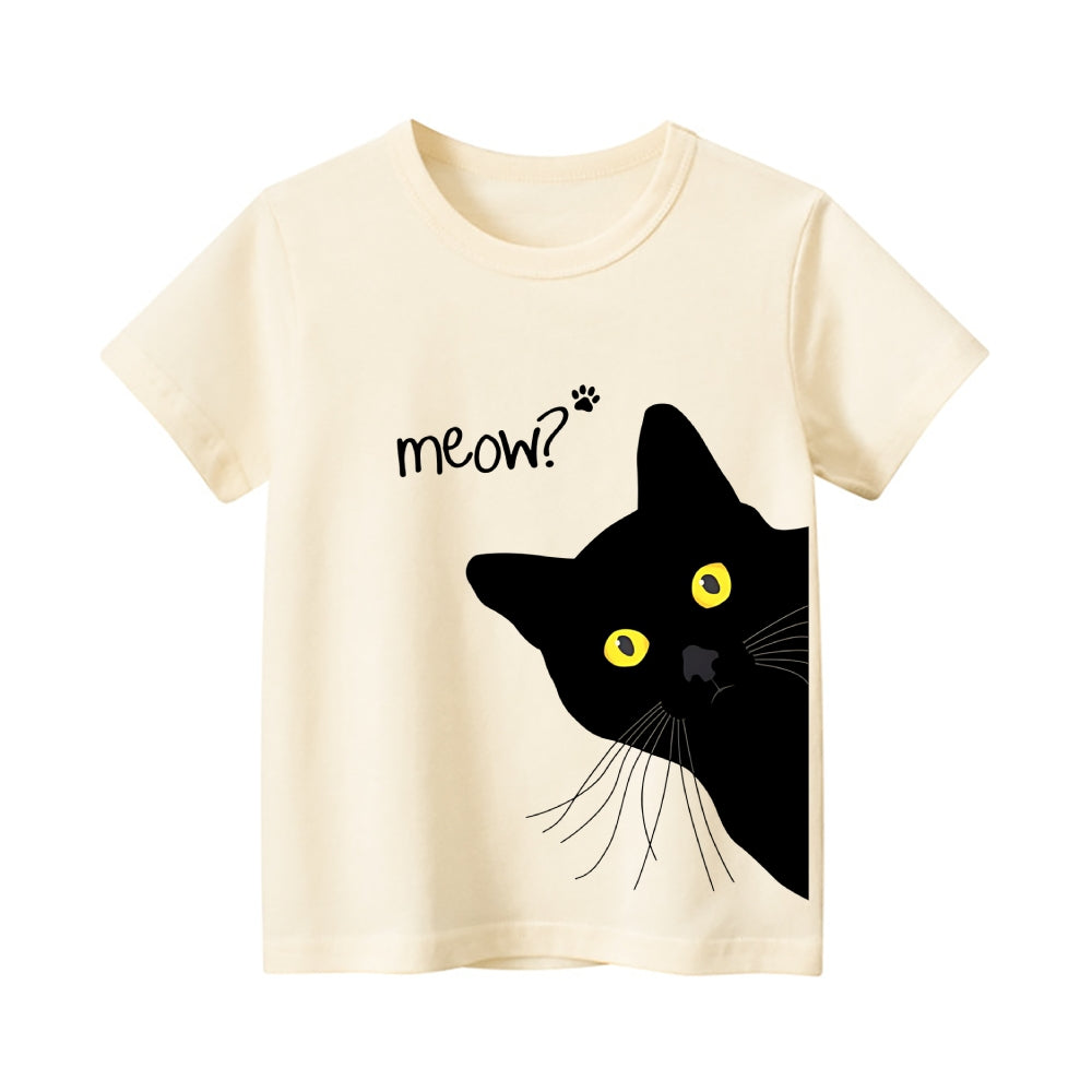Cat Vintage Kids Cotton T-shirt