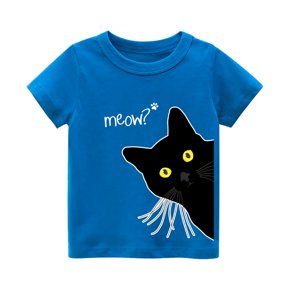 Cat Vintage Kids Cotton T-shirt