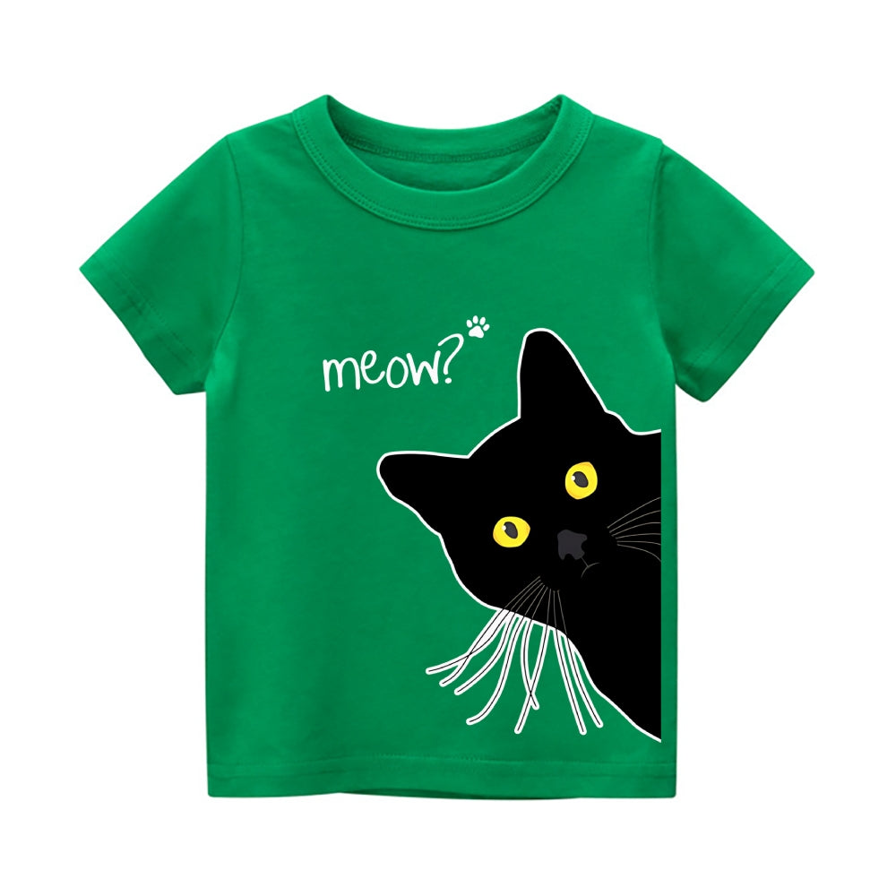 Cat Vintage Kids Cotton T-shirt
