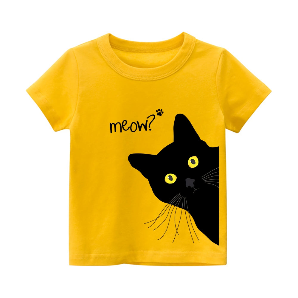 Cat Vintage Kids Cotton T-shirt