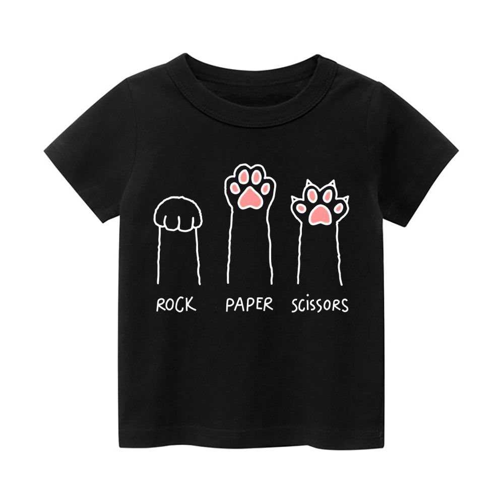Cat Paws Vintage Kids Cotton T-shirt