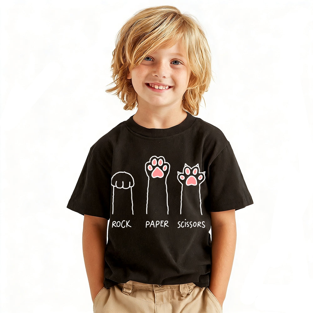 Cat Paws Vintage Kids Cotton T-shirt