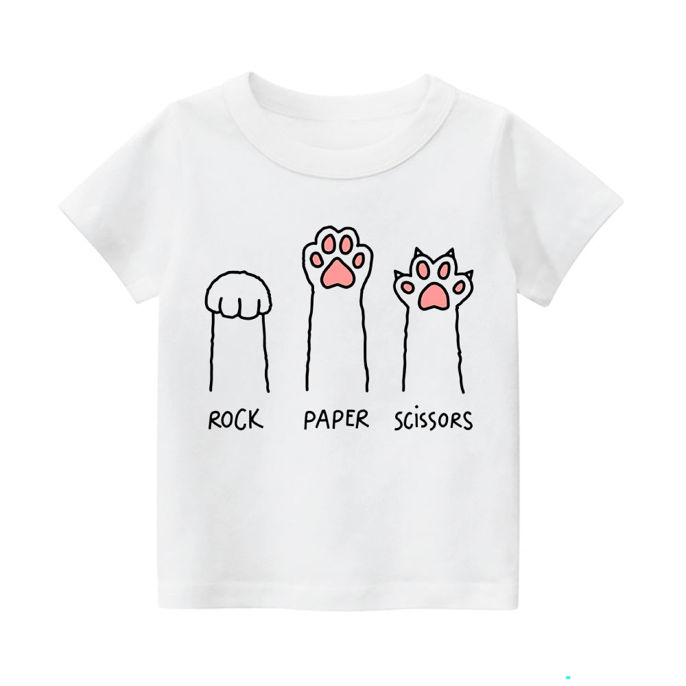 Cat Paws Vintage Kids Cotton T-shirt