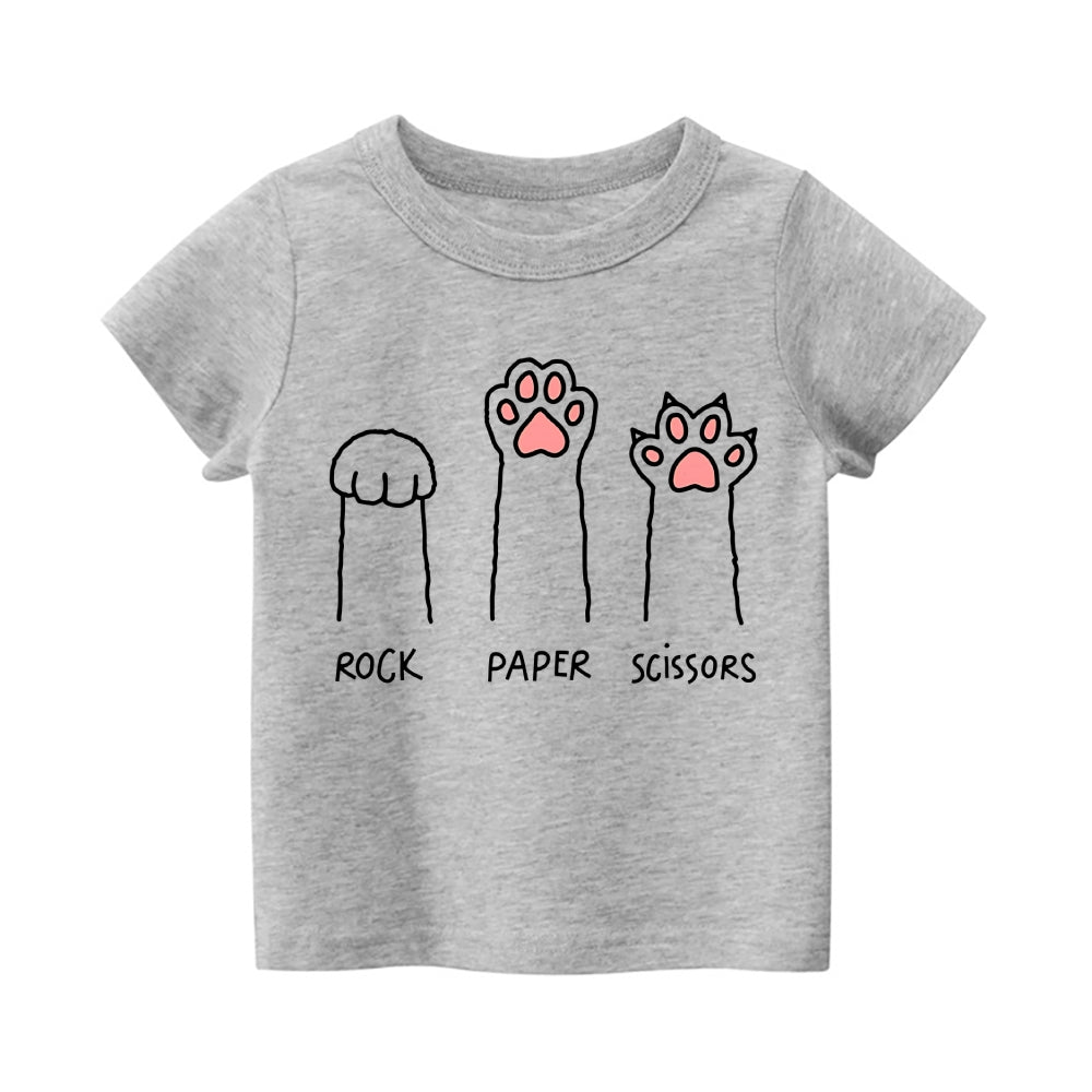 Cat Paws Vintage Kids Cotton T-shirt