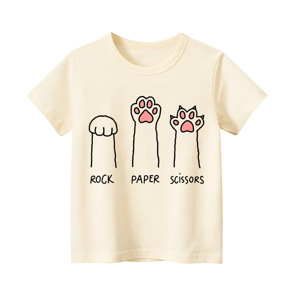 Cat Paws Vintage Kids Cotton T-shirt