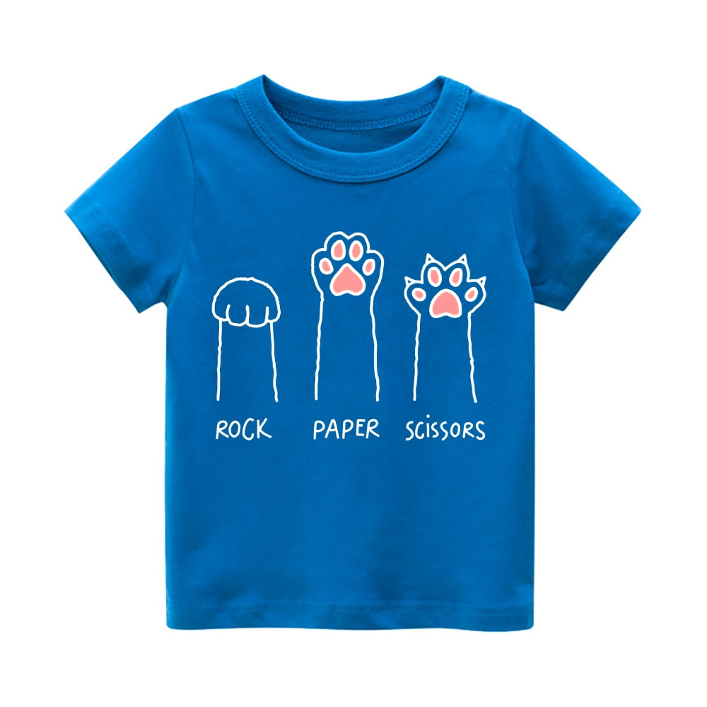 Cat Paws Vintage Kids Cotton T-shirt