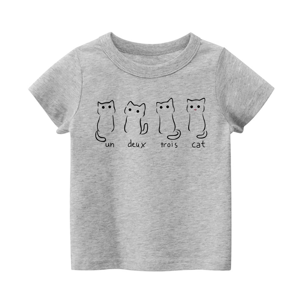 Cat Vintage Kids Cotton T-shirt