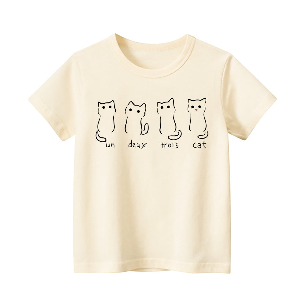 Cat Vintage Kids Cotton T-shirt