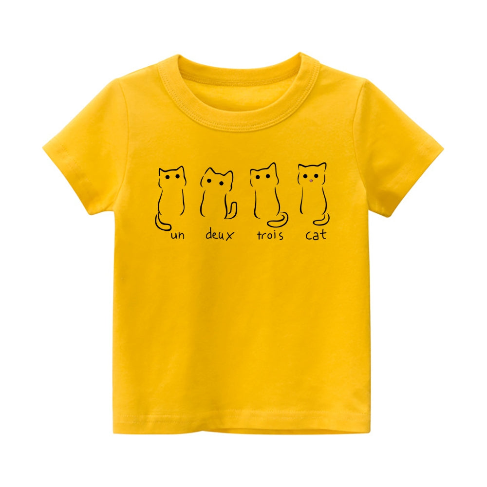 Cat Vintage Kids Cotton T-shirt
