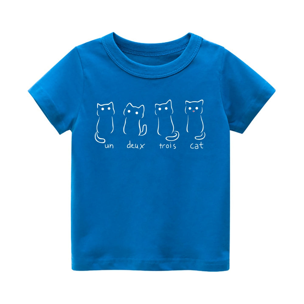Cat Vintage Kids Cotton T-shirt