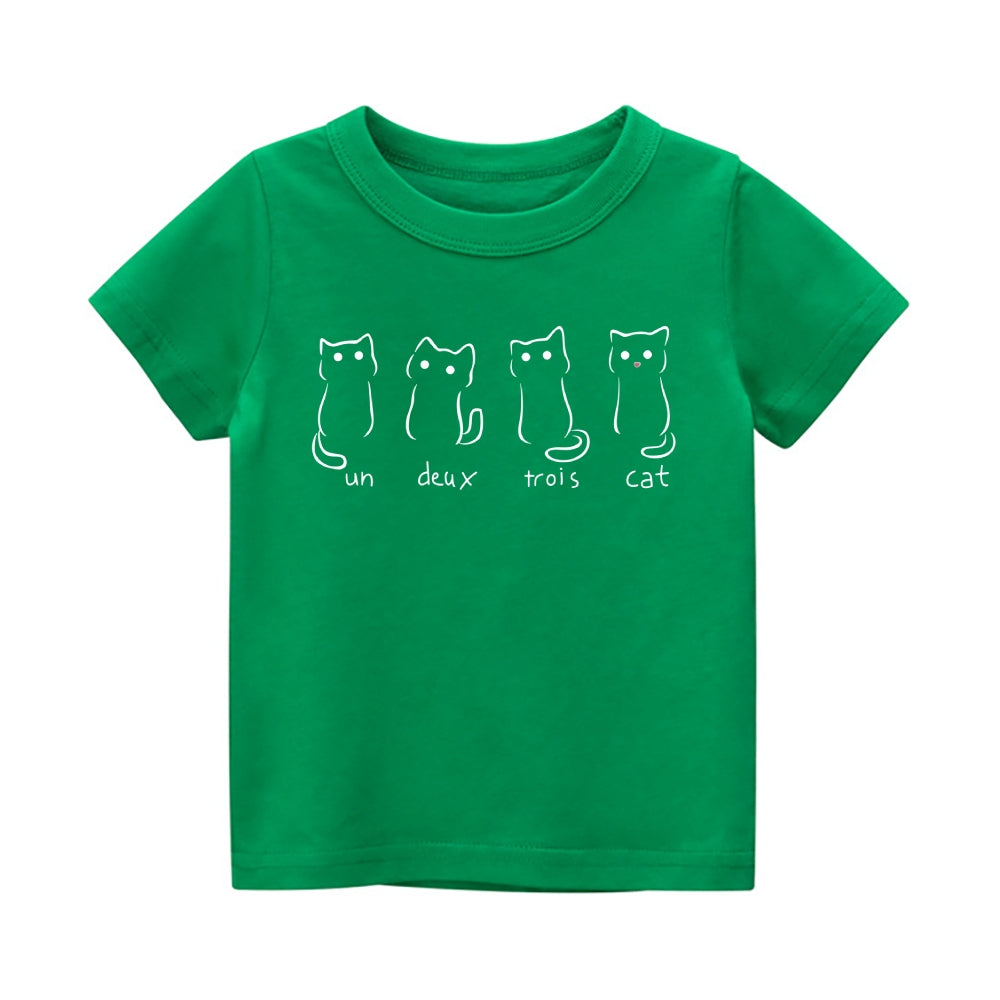 Cat Vintage Kids Cotton T-shirt