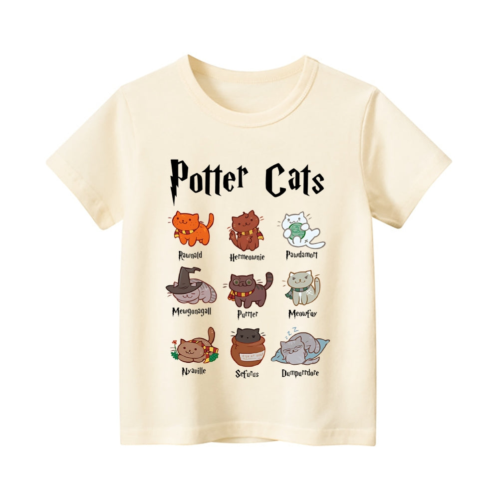 Potter Cat Vintage Kids Cotton T-shirt