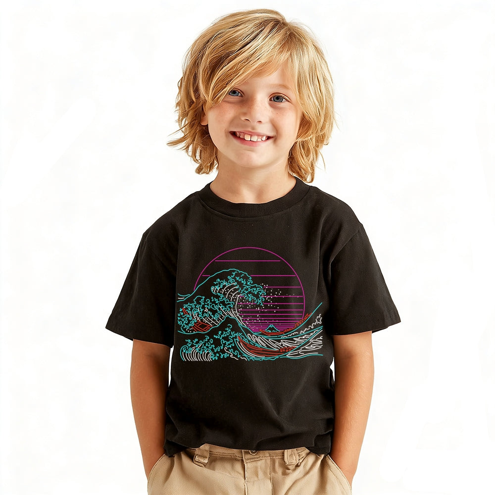 Great Wave Vintage Kids Cotton T-shirt