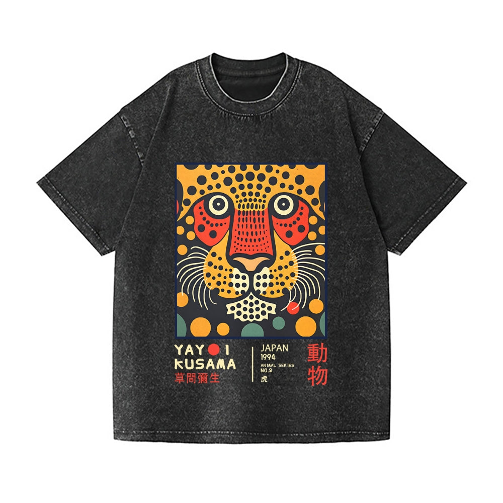 Yayoi Kusama Tiger Vintage Wash Japanese Design T-Shirt