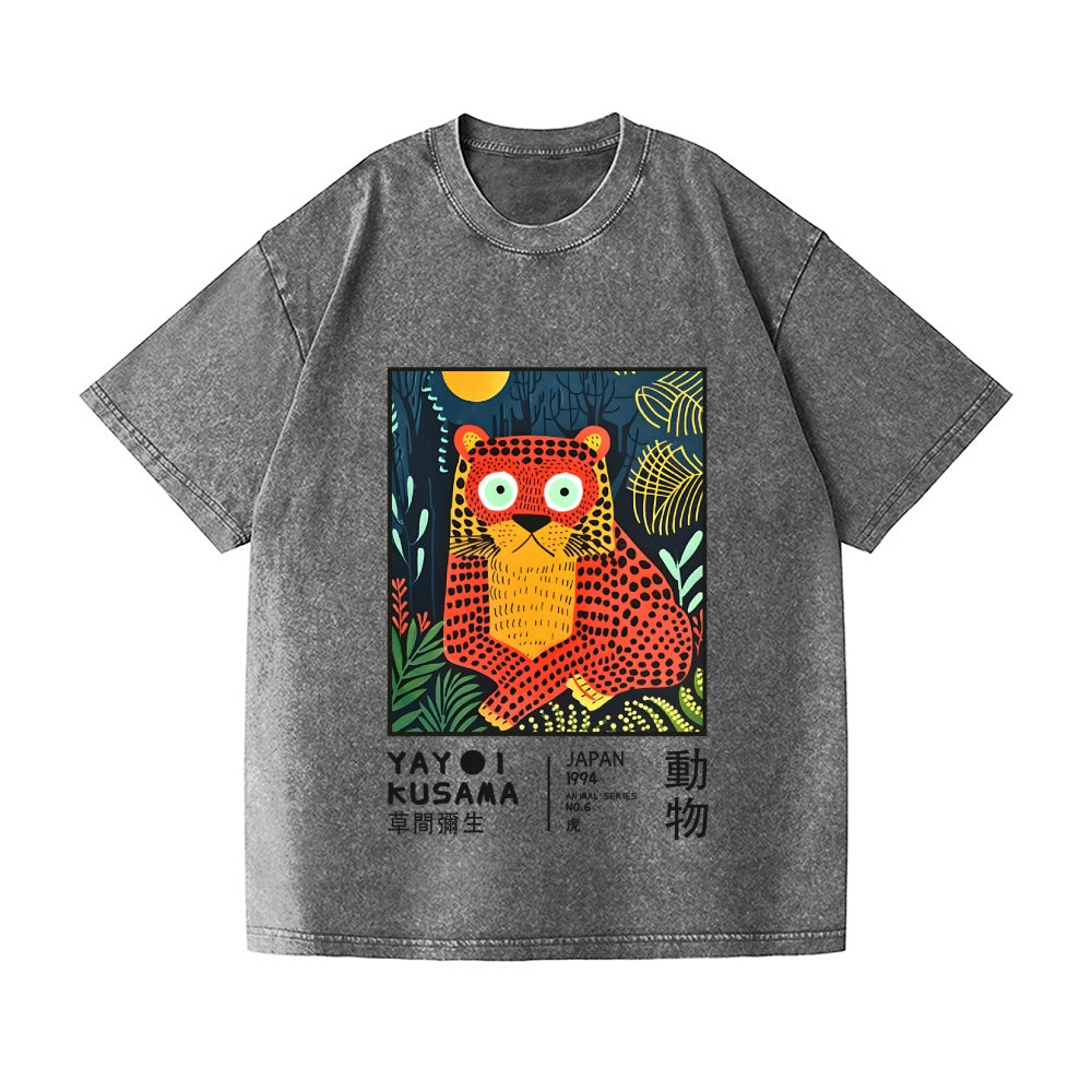 Yayoi Kusama Tiger Vintage Wash Japanese Design T-Shirt