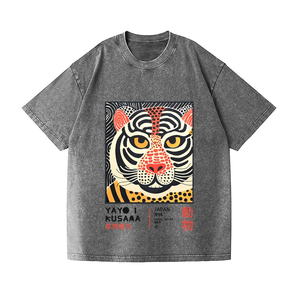 Yayoi Kusama Tiger Vintage Wash Japanese Design T-Shirt