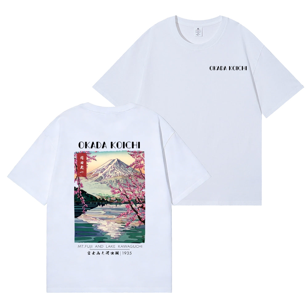 Okada Koichi Fuji Mt Back Art Cotton Tee