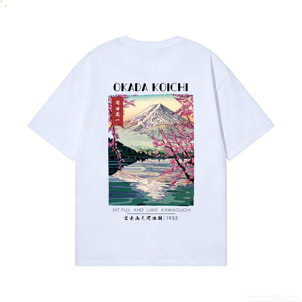 Okada Koichi Fuji Mt Back Art Cotton Tee
