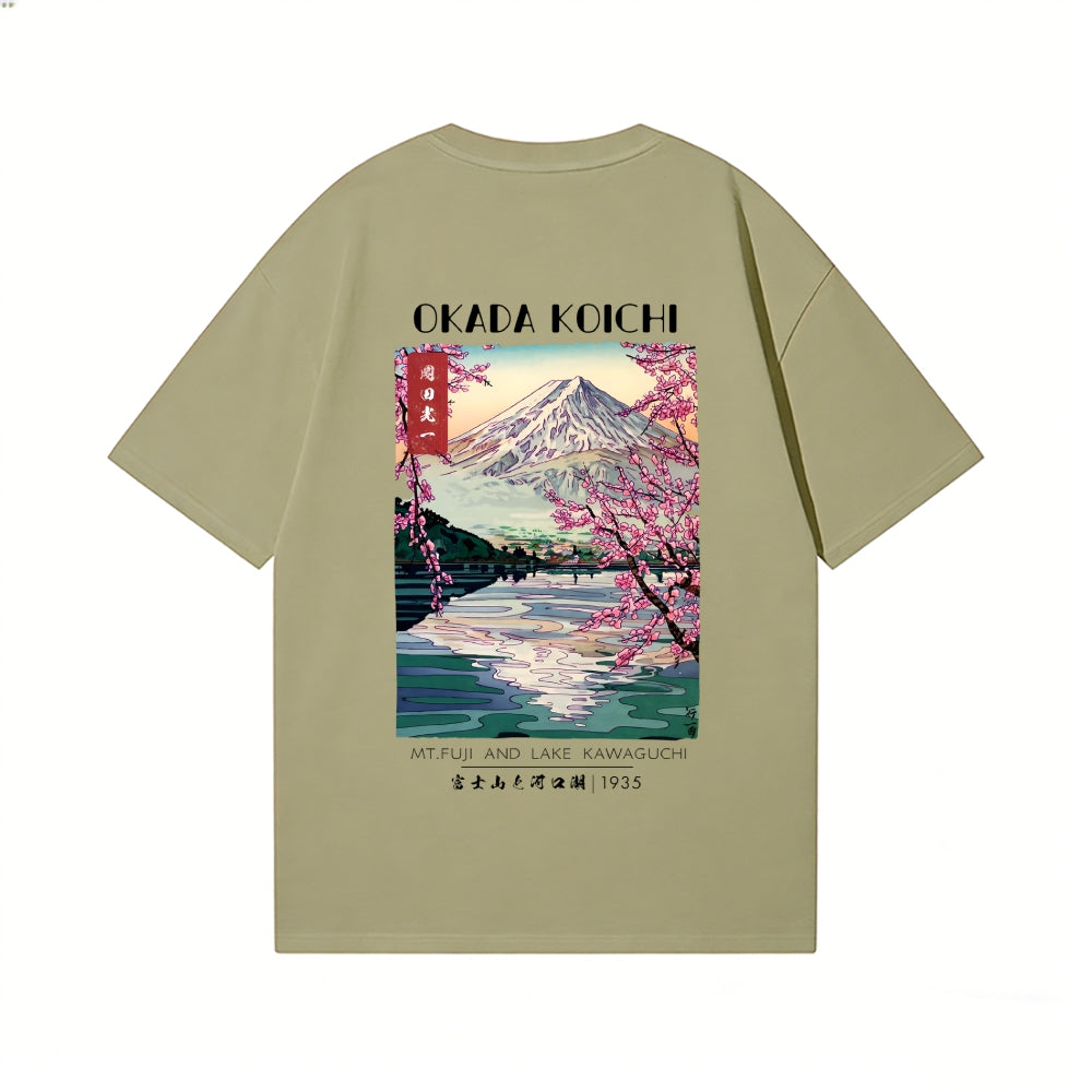 Okada Koichi Fuji Mt Back Art Cotton Tee