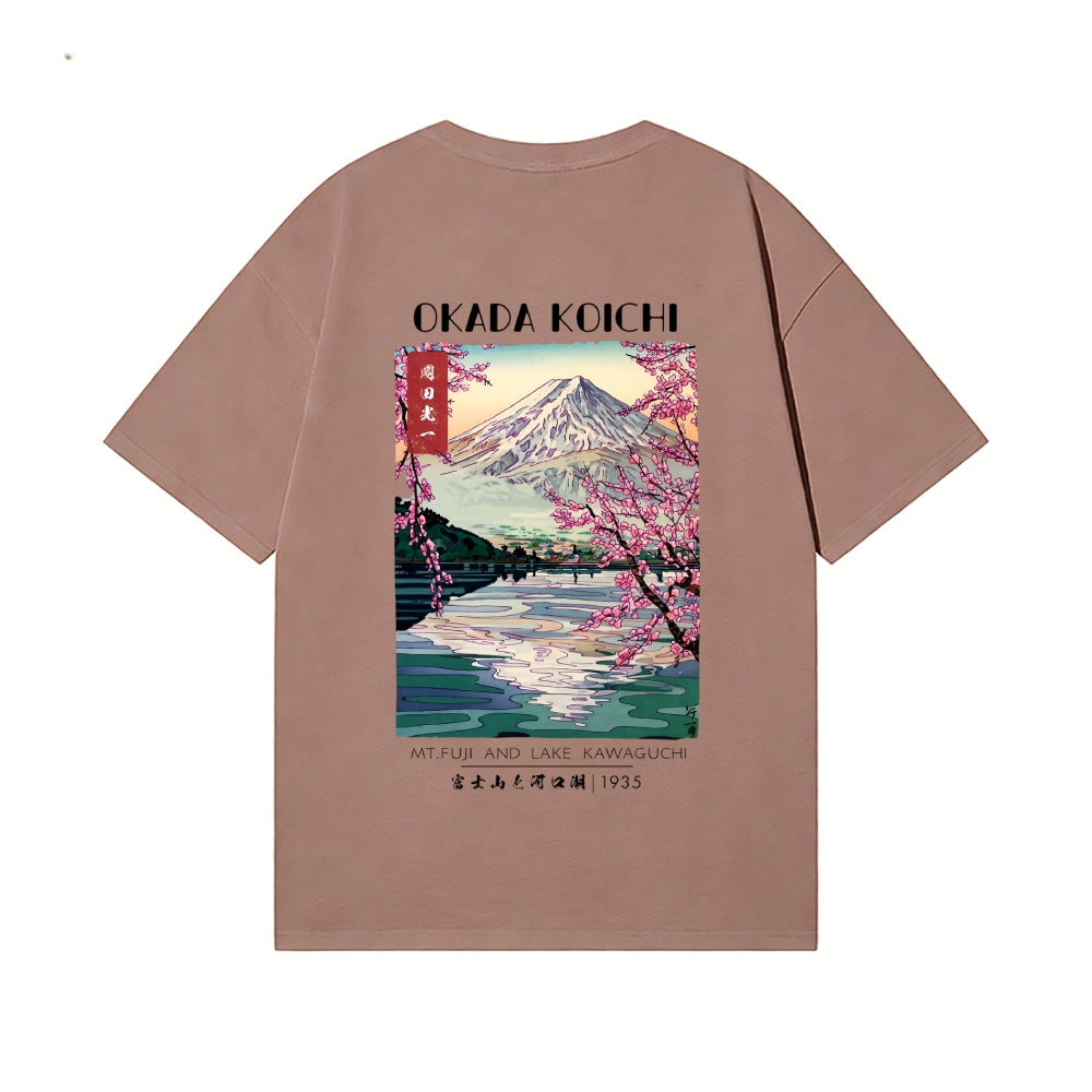 Okada Koichi Fuji Mt Back Art Cotton Tee
