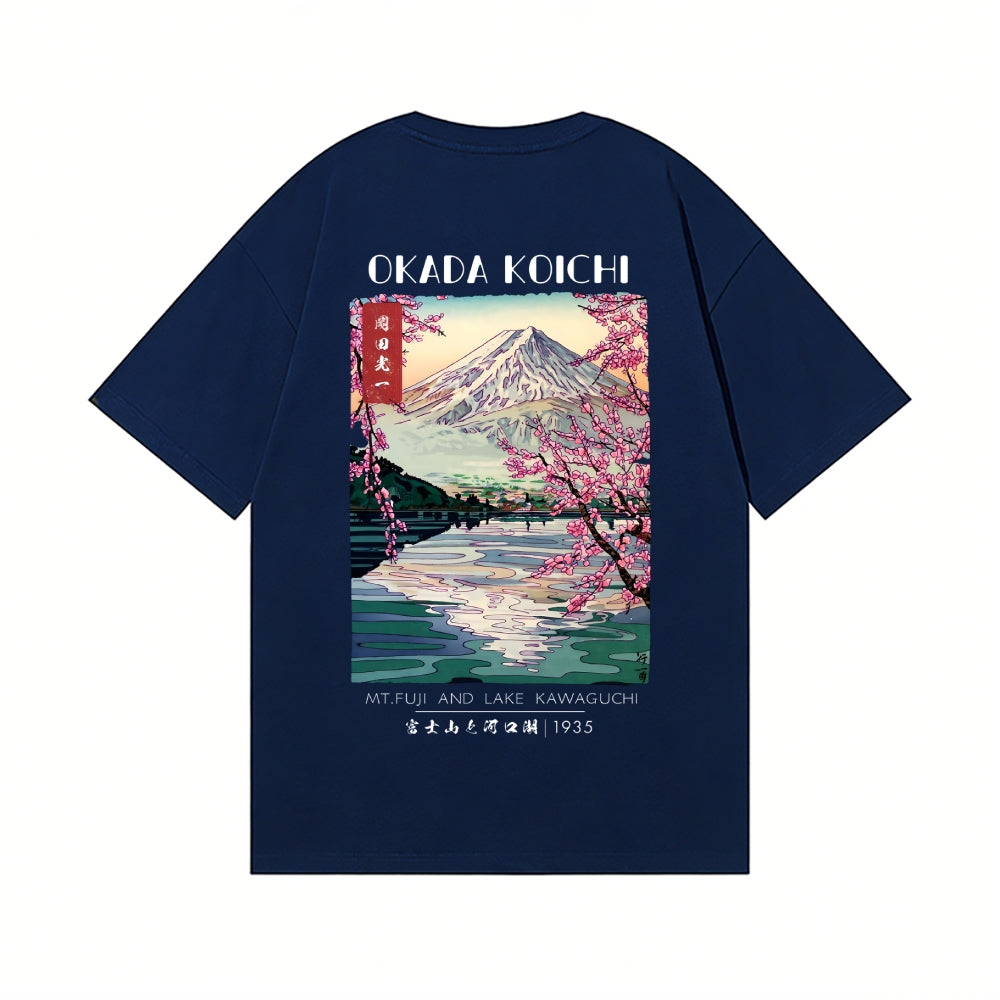 Okada Koichi Fuji Mt Back Art Cotton Tee