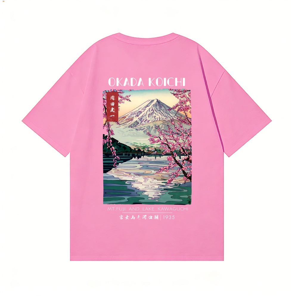 Okada Koichi Fuji Mt Back Art Cotton Tee