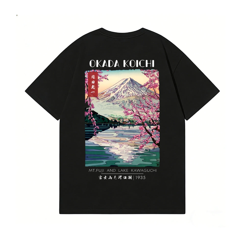 Okada Koichi Fuji Mt Back Art Cotton Tee