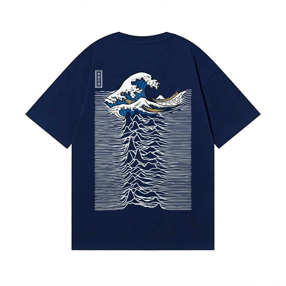 Great Wave Back Art Cotton Tee