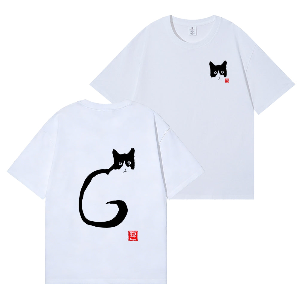 Cat Back Art Cotton Tee