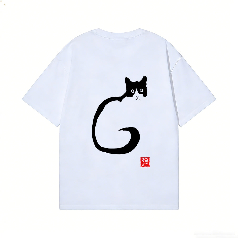 Cat Back Art Cotton Tee