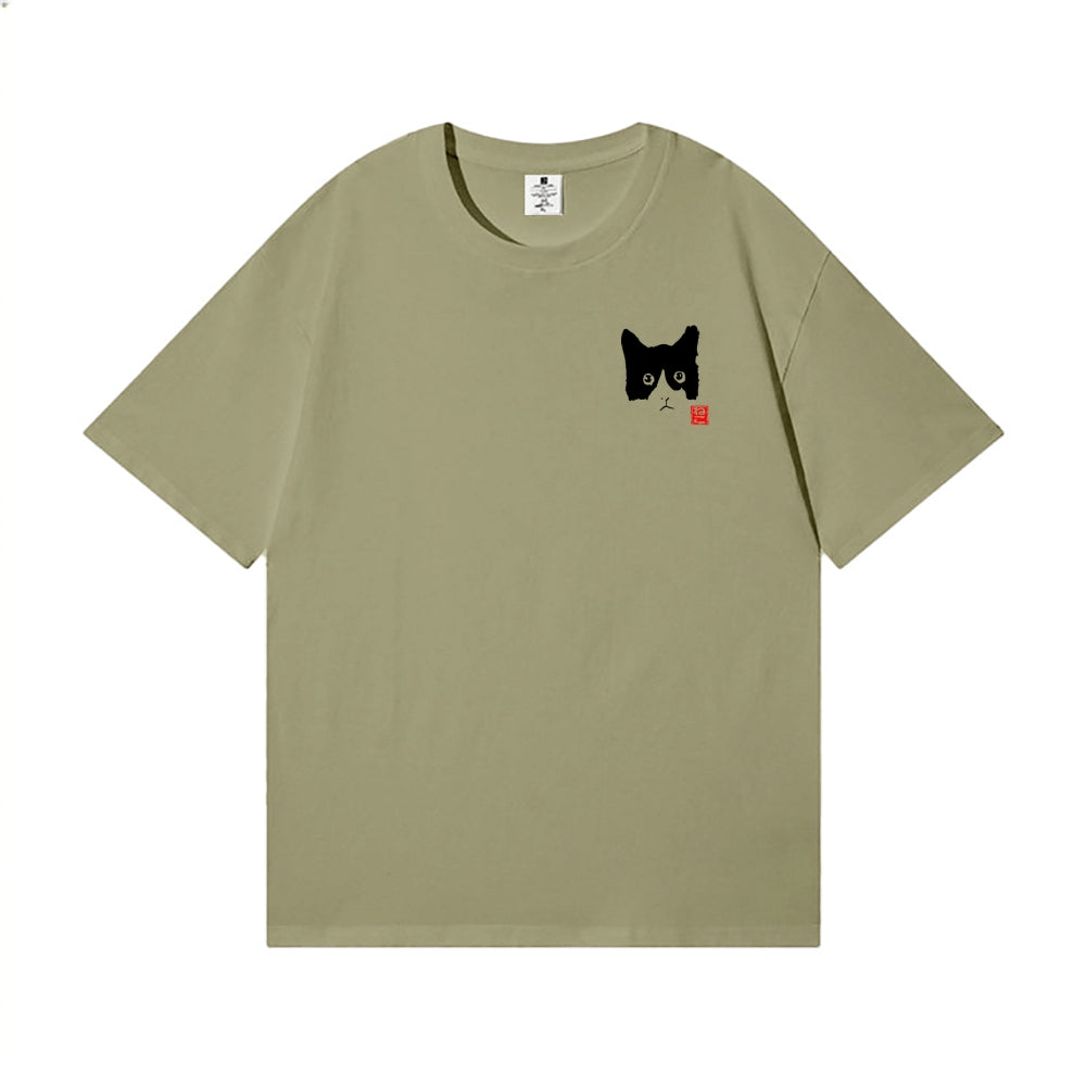 Cat Back Art Cotton Tee