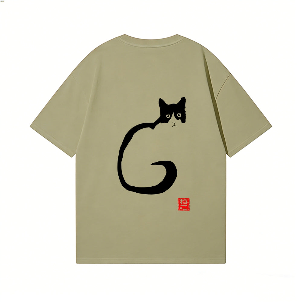 Cat Back Art Cotton Tee
