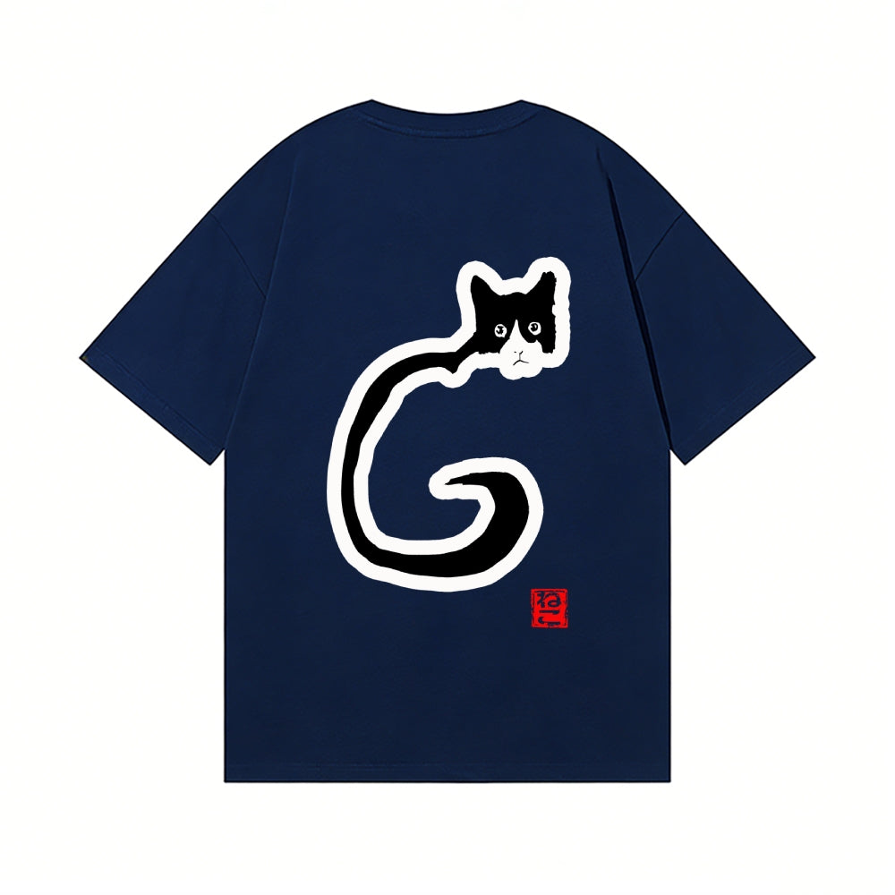 Cat Back Art Cotton Tee