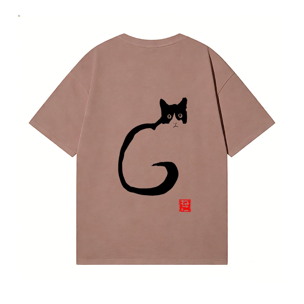 Cat Back Art Cotton Tee