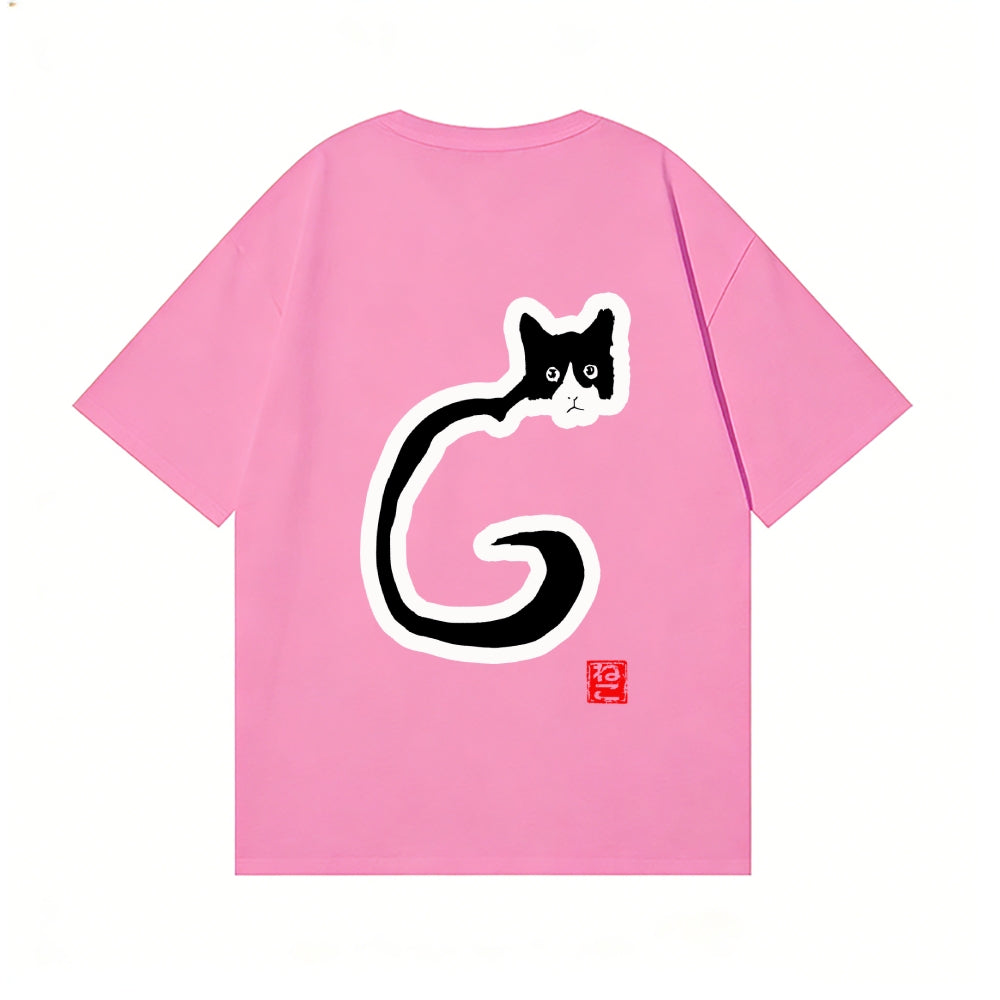 Cat Back Art Cotton Tee