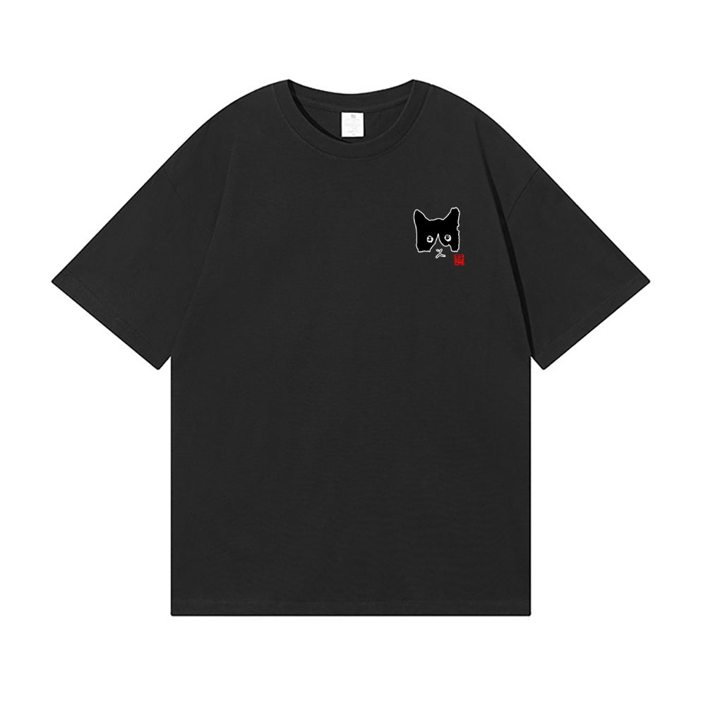 Cat Back Art Cotton Tee