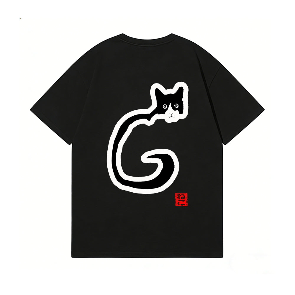 Cat Back Art Cotton Tee